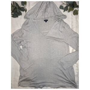 Nordstrom Splendid Hooded Striped Tunic in Grey and White